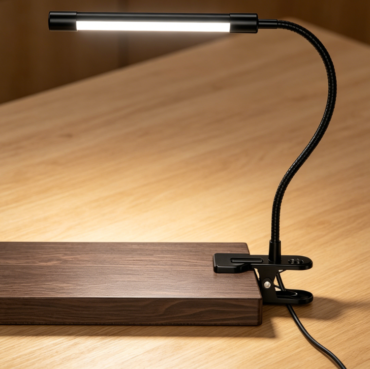 Desk Lamp with Clamp - Adjustable 3 Color Modes 10 Brightness Level Table Lamp, USB Eye Caring Flexible Gooseneck Desk Light for Home Office, Dorm Room, Reading, Nail, Clip On Light, Black